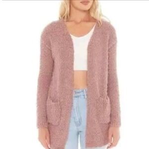 Love Tree Popcorn Knit Teddy Cardigan Open Front Size L
